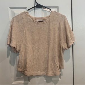 Madewell light pink ruffle sleeve top